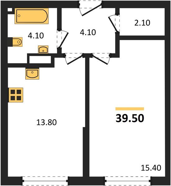 Фото №1: 1-комнатная квартира 39 м² - Краснодар, Прикубанский внутригородской округ, мкр. Догма Парк
