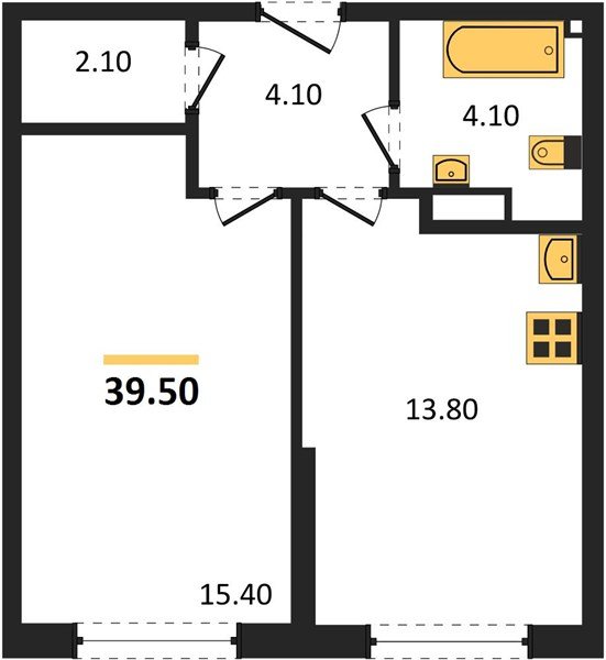 Фото №1: 1-комнатная квартира 39 м² - Краснодар, Прикубанский внутригородской округ, мкр. Догма Парк