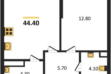 Фото №1: 1-комнатная квартира 44 м² - Краснодар, мкр. Догма Парк, 