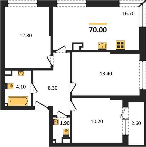 Фото №1: 3-комнатная квартира 70 м² - Краснодар, Прикубанский внутригородской округ, мкр. Догма Парк