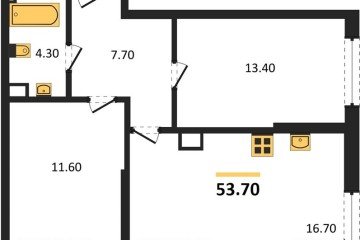 Фото №1: 2-комнатная квартира 53 м² - Краснодар, мкр. Догма Парк, 