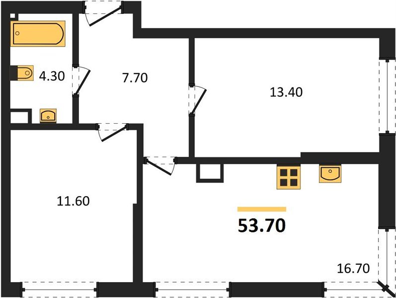 Фото №1: 2-комнатная квартира 53 м² - Краснодар, Прикубанский внутригородской округ, мкр. Догма Парк