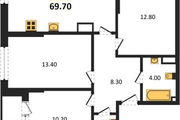Фото №1: 3-комнатная квартира 69 м² - Краснодар, мкр. Догма Парк, 