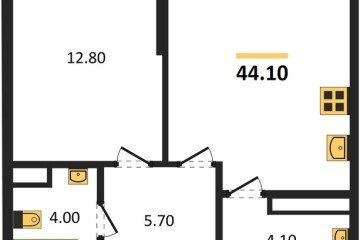 Фото №1: 1-комнатная квартира 44 м² - Краснодар, мкр. Догма Парк, 
