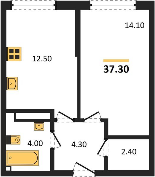 Фото №1: 1-комнатная квартира 37 м² - Краснодар, Прикубанский внутригородской округ, мкр. Догма Парк
