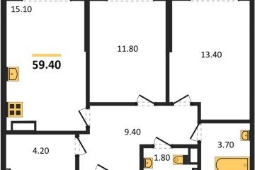 Фото №1: 2-комнатная квартира 59 м² - Краснодар, мкр. Догма Парк, 
