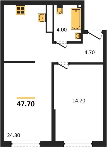 Фото №1: 1-комнатная квартира 47 м² - Краснодар, Прикубанский внутригородской округ, мкр. Догма Парк