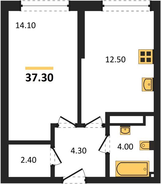 Фото №1: 1-комнатная квартира 37 м² - Краснодар, Прикубанский внутригородской округ, мкр. Догма Парк