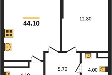 Фото №1: 1-комнатная квартира 44 м² - Краснодар, мкр. Догма Парк, 