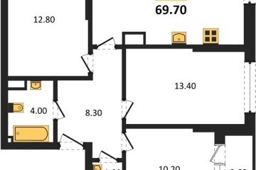 Фото №1: 3-комнатная квартира 69 м² - Краснодар, мкр. Догма Парк, 