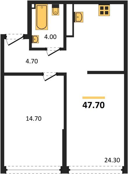 Фото №1: 1-комнатная квартира 47 м² - Краснодар, Прикубанский внутригородской округ, мкр. Догма Парк