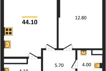 Фото №1: 1-комнатная квартира 44 м² - Краснодар, мкр. Догма Парк, 