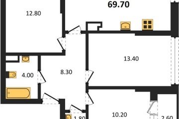 Фото №1: 3-комнатная квартира 69 м² - Краснодар, мкр. Догма Парк, 