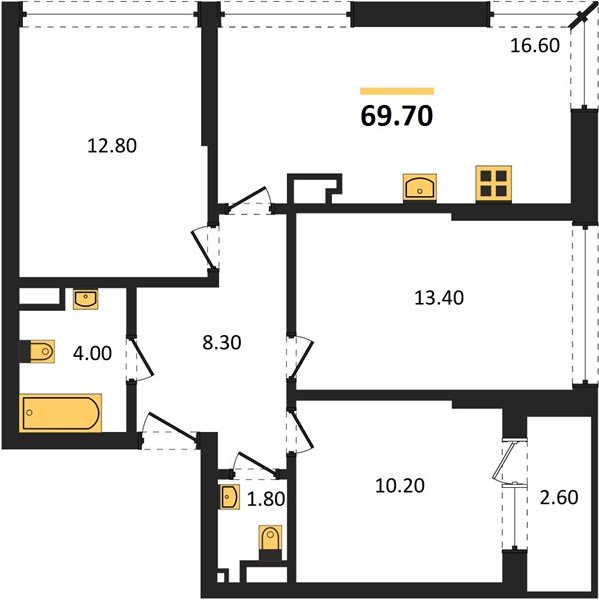 Фото №1: 3-комнатная квартира 69 м² - Краснодар, Прикубанский внутригородской округ, мкр. Догма Парк