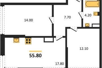 Фото №1: 2-комнатная квартира 55 м² - Краснодар, мкр. Догма Парк, 
