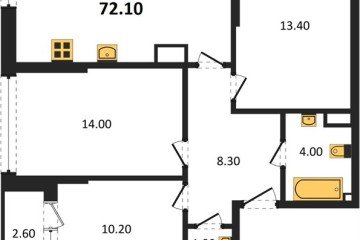 Фото №1: 3-комнатная квартира 72 м² - Краснодар, мкр. Догма Парк, 