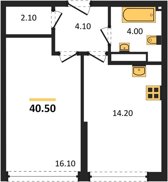 Фото №1: 1-комнатная квартира 40 м² - Краснодар, Прикубанский внутригородской округ, мкр. Догма Парк