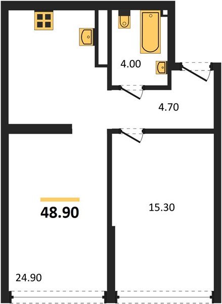 Фото №1: 1-комнатная квартира 48 м² - Краснодар, Прикубанский внутригородской округ, мкр. Догма Парк