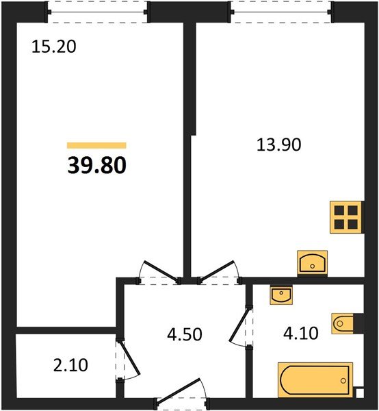 Фото №1: 1-комнатная квартира 39 м² - Краснодар, Догма Парк, мкр. Прикубанский внутригородской округ
