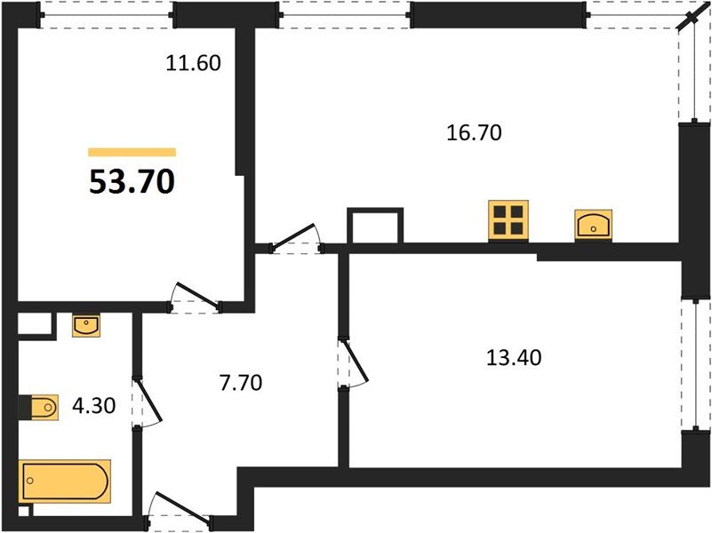 Фото №1: 2-комнатная квартира 53 м² - Краснодар, Догма Парк, мкр. Прикубанский внутригородской округ