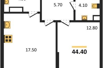 Фото №1: 1-комнатная квартира 44 м² - Краснодар, мкр. Прикубанский внутригородской округ, 