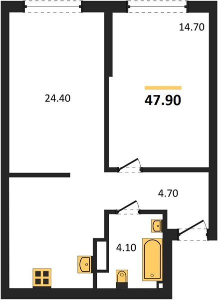 Фото №1: 1-комнатная квартира 47 м² - Краснодар, Догма Парк, мкр. Прикубанский внутригородской округ