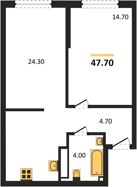Фото №1: 1-комнатная квартира 47 м² - Краснодар, Догма Парк, мкр. Прикубанский внутригородской округ