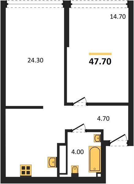 Фото №1: 1-комнатная квартира 47 м² - Краснодар, Догма Парк, мкр. Прикубанский внутригородской округ