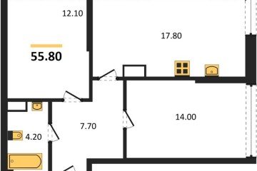 Фото №1: 2-комнатная квартира 55 м² - Краснодар, мкр. Прикубанский внутригородской округ, 