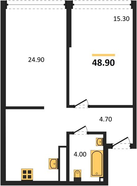 Фото №1: 1-комнатная квартира 48 м² - Краснодар, Догма Парк, мкр. Прикубанский внутригородской округ