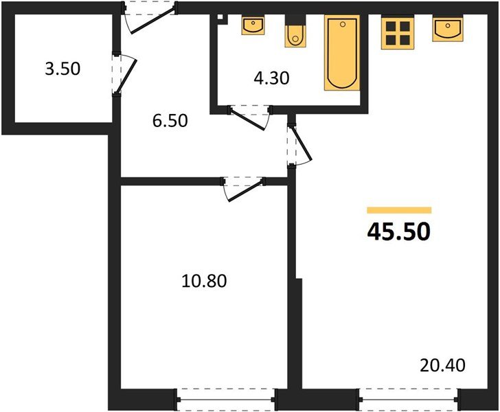 Фото №1: 1-комнатная квартира 45 м² - Краснодар, Догма Парк, мкр. Прикубанский внутригородской округ