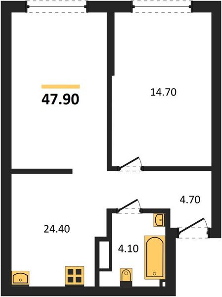Фото №1: 1-комнатная квартира 47 м² - Краснодар, Догма Парк, мкр. Прикубанский внутригородской округ