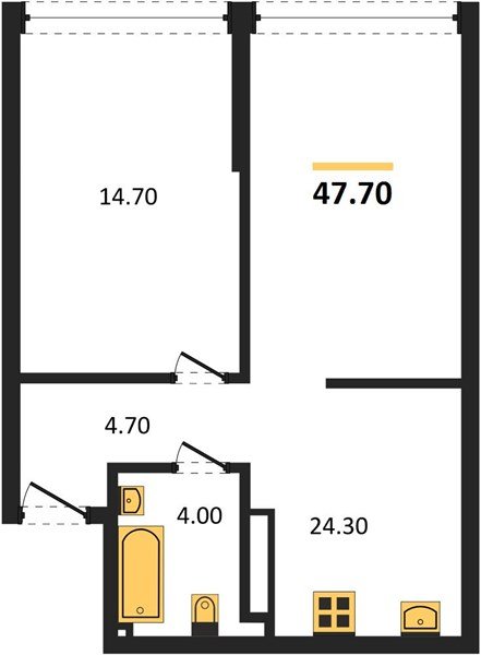 Фото №1: 1-комнатная квартира 47 м² - Краснодар, Догма Парк, мкр. Прикубанский внутригородской округ