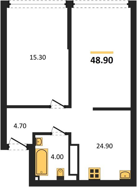 Фото №1: 1-комнатная квартира 48 м² - Краснодар, Догма Парк, мкр. Прикубанский внутригородской округ