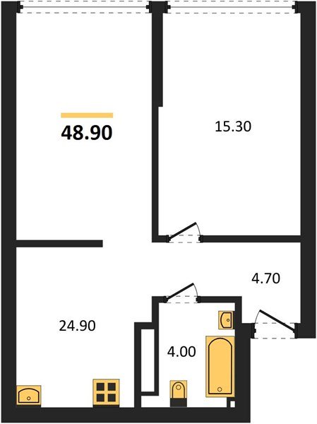 Фото №1: 1-комнатная квартира 48 м² - Краснодар, Догма Парк, мкр. Прикубанский внутригородской округ