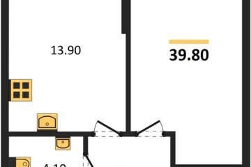 Фото №1: 1-комнатная квартира 39 м² - Краснодар, мкр. Прикубанский внутригородской округ, 