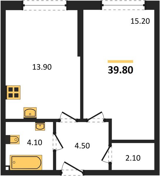 Фото №1: 1-комнатная квартира 39 м² - Краснодар, Догма Парк, мкр. Прикубанский внутригородской округ