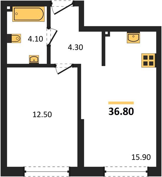 Фото №1: 1-комнатная квартира 36 м² - Краснодар, Догма Парк, мкр. Прикубанский внутригородской округ