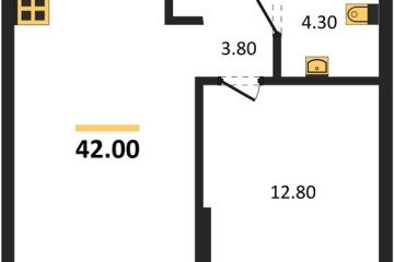 Фото №1: 1-комнатная квартира 42 м² - Краснодар, мкр. Прикубанский внутригородской округ, 
