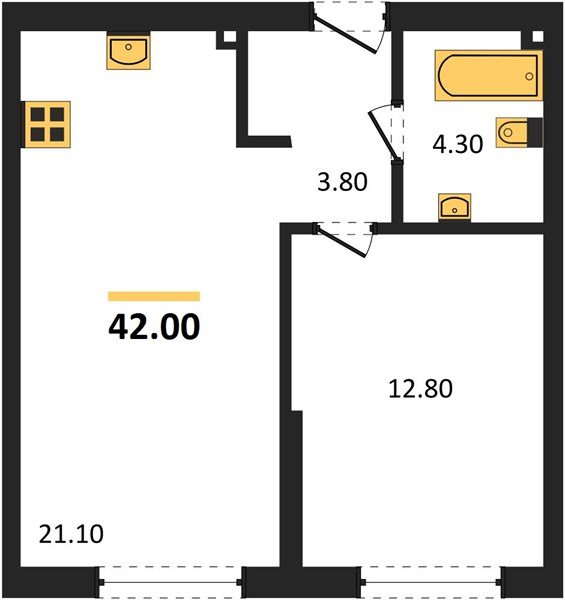 Фото №1: 1-комнатная квартира 42 м² - Краснодар, Догма Парк, мкр. Прикубанский внутригородской округ