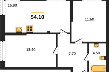 Фото №1: 2-комнатная квартира 54 м² - Краснодар, мкр. Прикубанский внутригородской округ, 