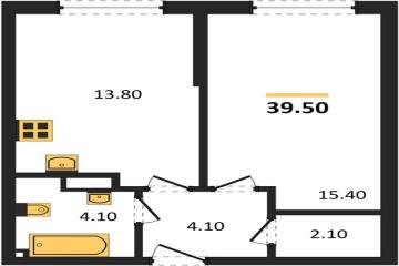 Фото №1: 1-комнатная квартира 39 м² - Краснодар, мкр. Прикубанский внутригородской округ, 