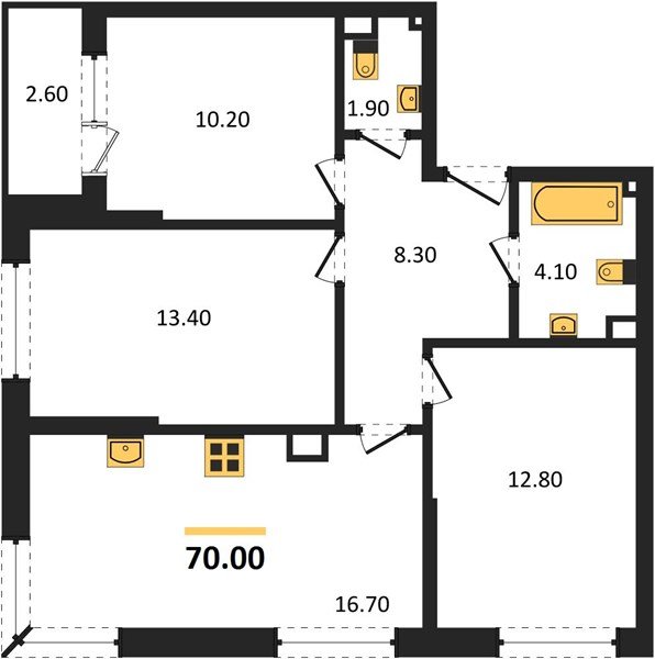Фото №1: 3-комнатная квартира 70 м² - Краснодар, Догма Парк, мкр. Прикубанский внутригородской округ