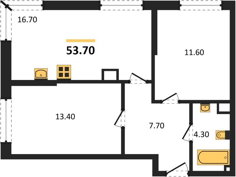 Фото №1: 2-комнатная квартира 53 м² - Краснодар, Догма Парк, мкр. Прикубанский внутригородской округ