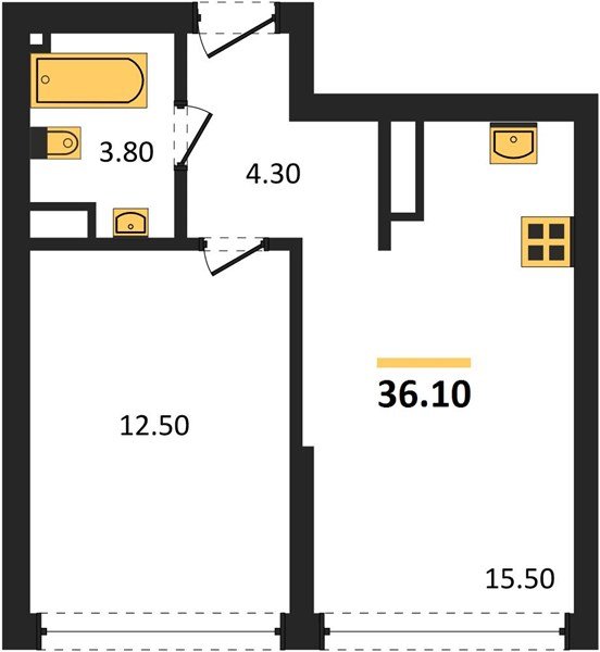 Фото №1: 1-комнатная квартира 36 м² - Краснодар, Догма Парк, мкр. Прикубанский внутригородской округ