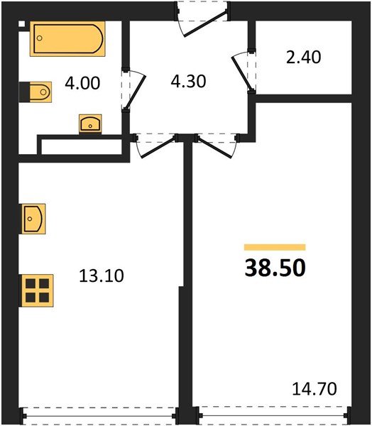 Фото №1: 1-комнатная квартира 38 м² - Краснодар, Догма Парк, мкр. Прикубанский внутригородской округ