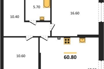 Фото №1: 2-комнатная квартира 60 м² - Краснодар, мкр. Прикубанский внутригородской округ, 