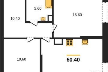 Фото №1: 2-комнатная квартира 60 м² - Краснодар, мкр. Прикубанский внутригородской округ, 