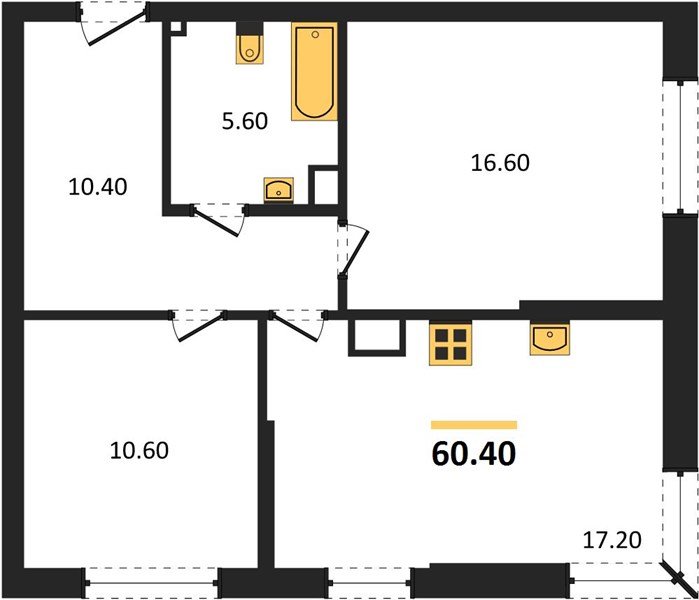 Фото №1: 2-комнатная квартира 60 м² - Краснодар, Догма Парк, мкр. Прикубанский внутригородской округ