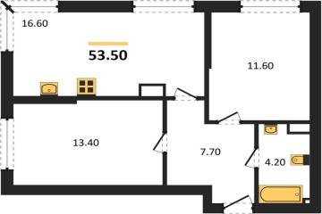 Фото №1: 2-комнатная квартира 53 м² - Краснодар, мкр. Прикубанский внутригородской округ, 
